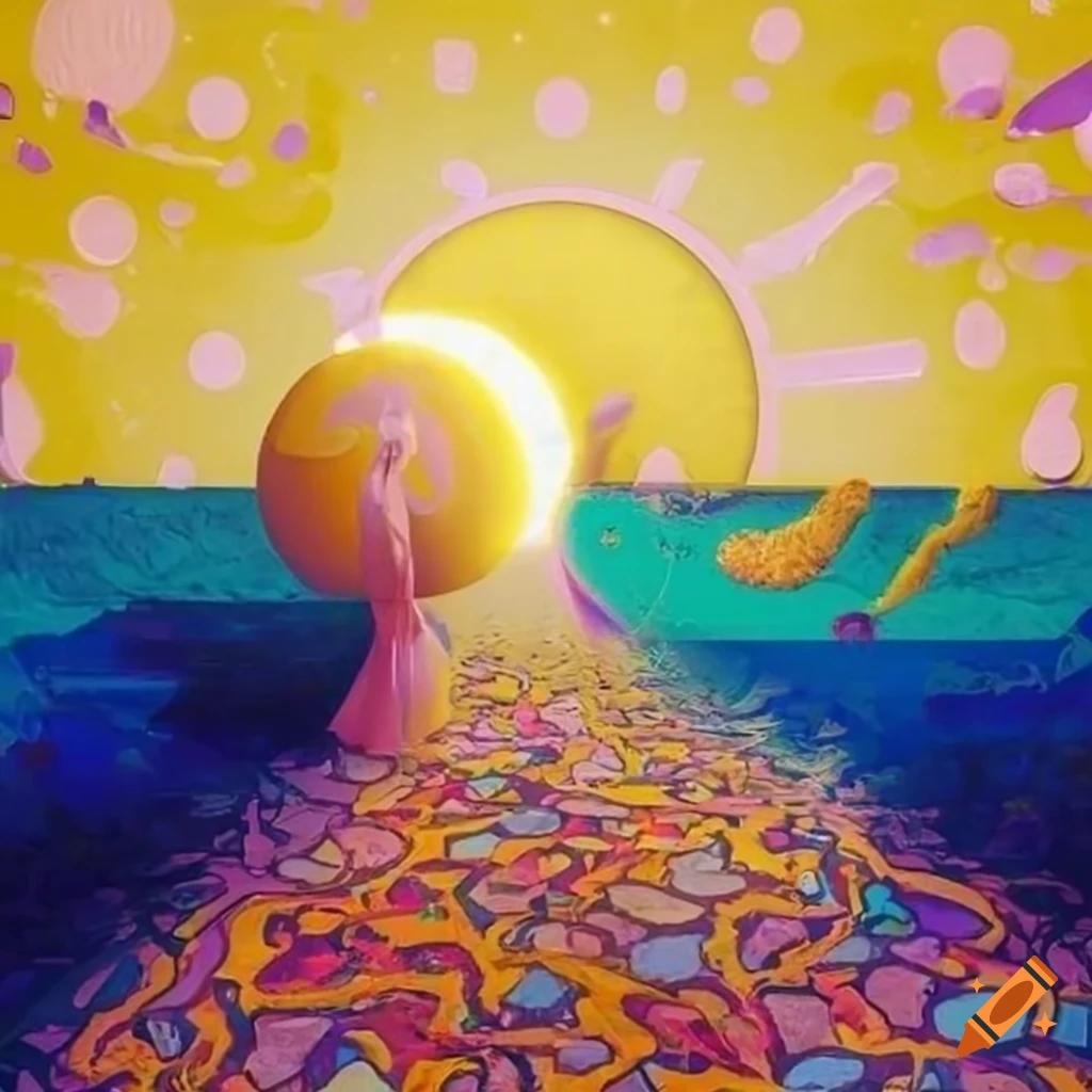 surrealistic room inspired by sunflowers