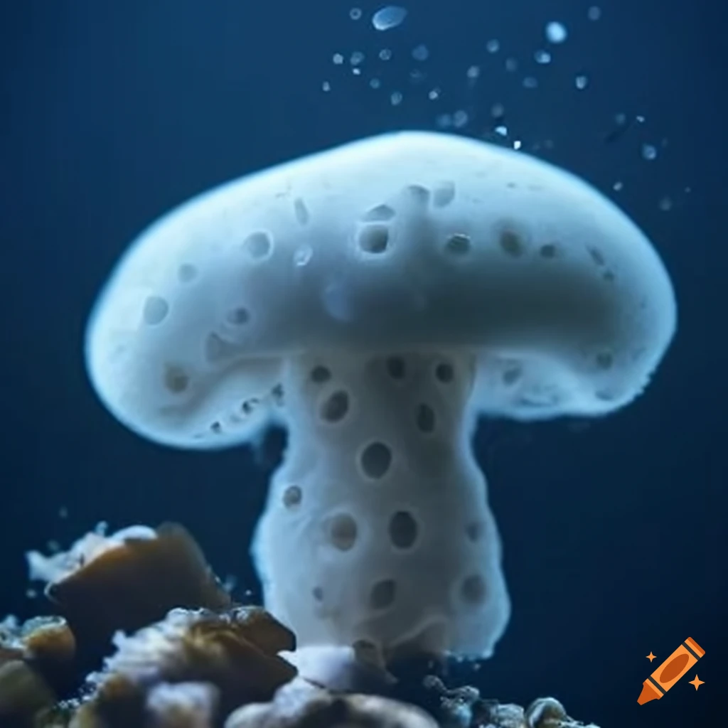 sponge mushroom in water