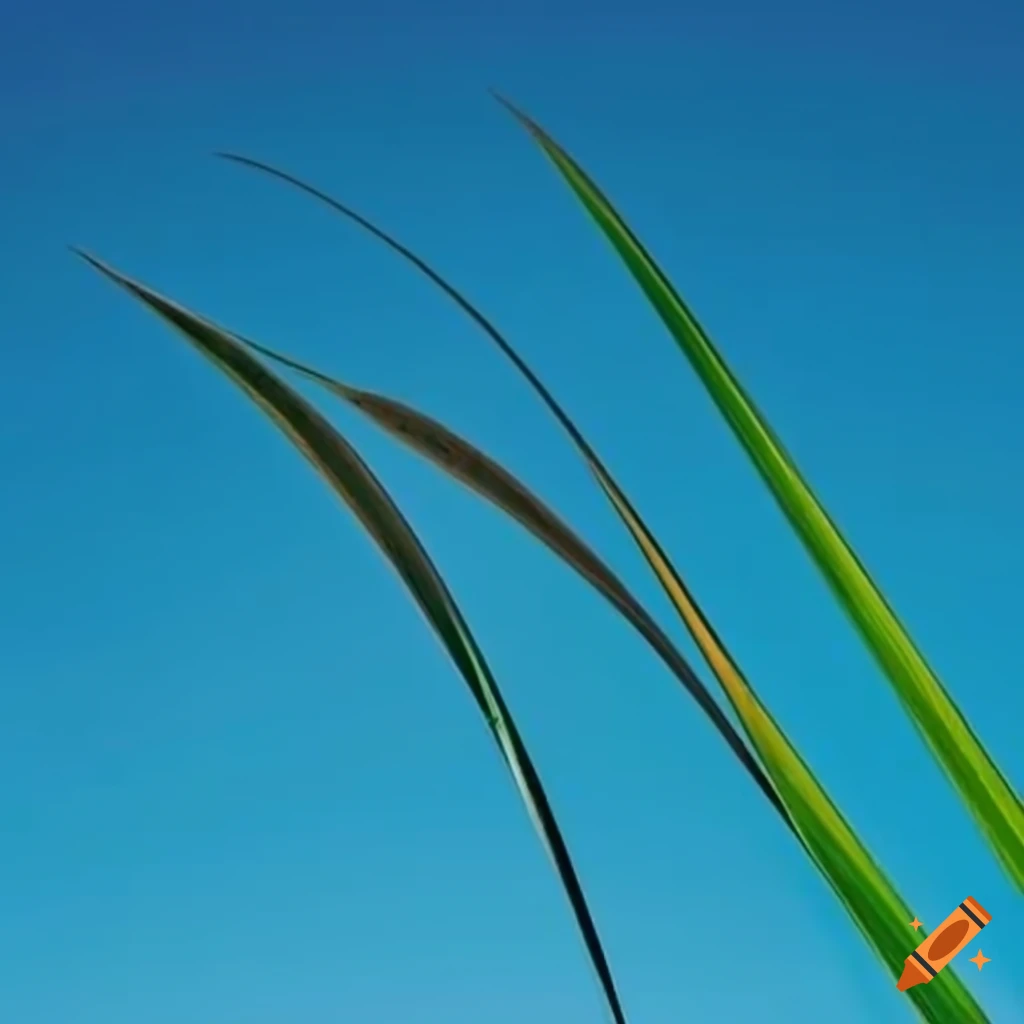 tall blade of grass against a blue sky