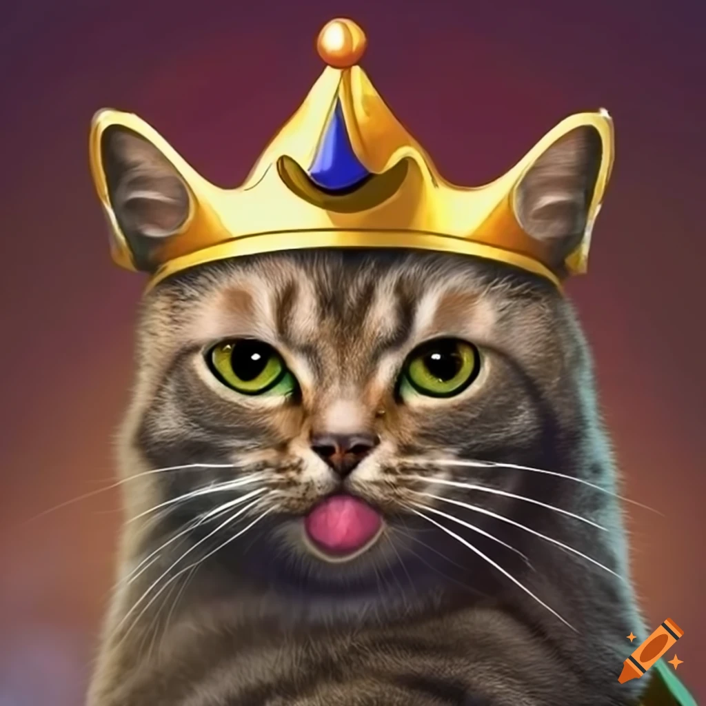 Cat and dog duo in a regal pose on Craiyon