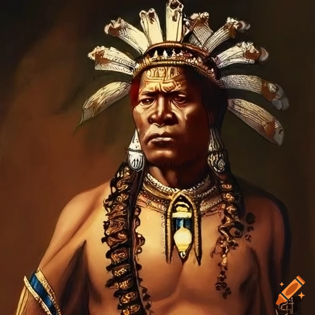 Portrait of a khoisan king in traditional regalia on Craiyon
