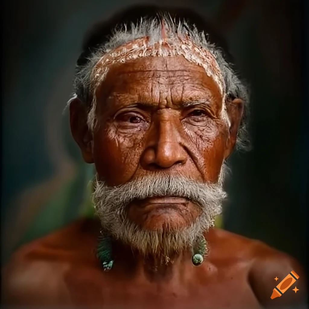 portrait of an indigenous man representing his ancestral land