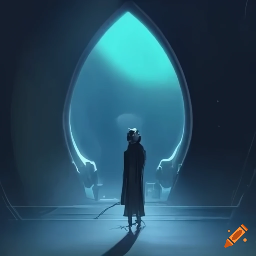 artwork of a melancholy exorcist and stylist on a space station