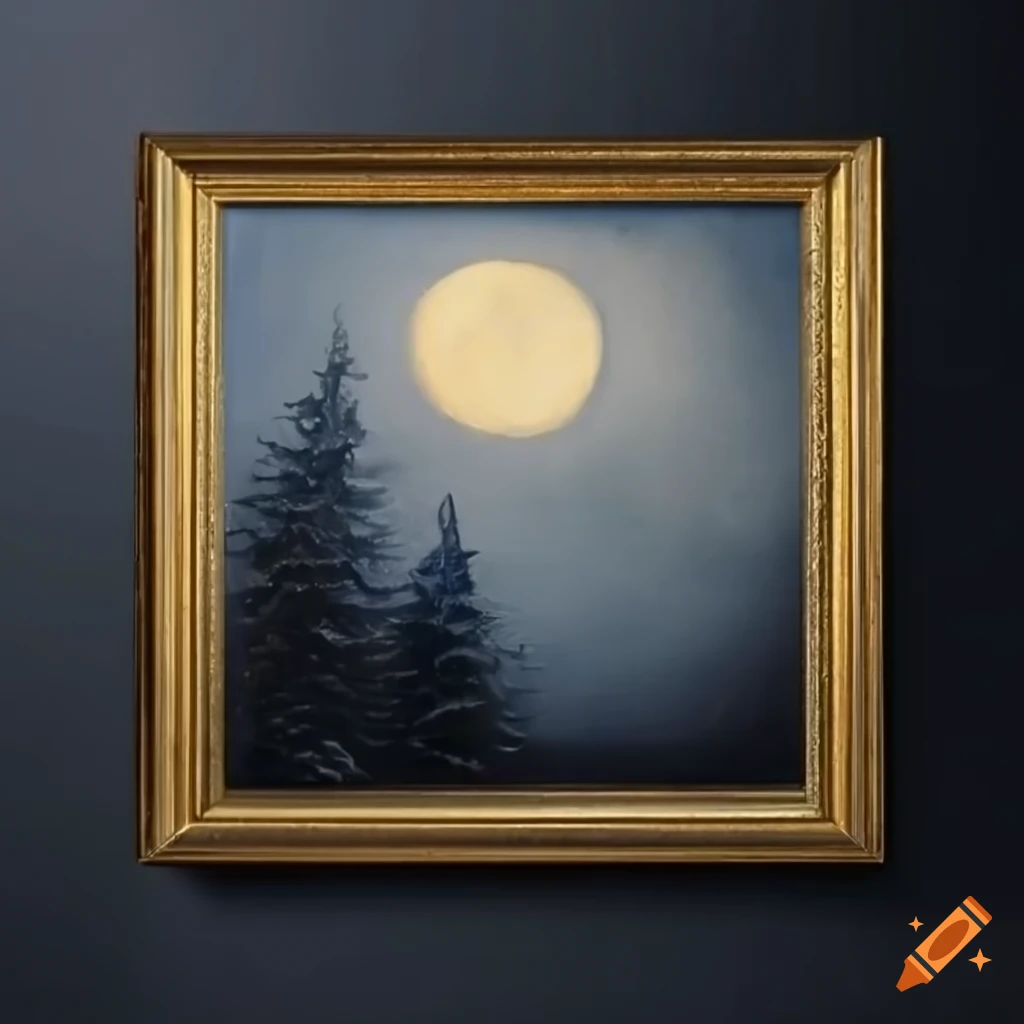 Impressionistic painting of a dark winter's night on Craiyon