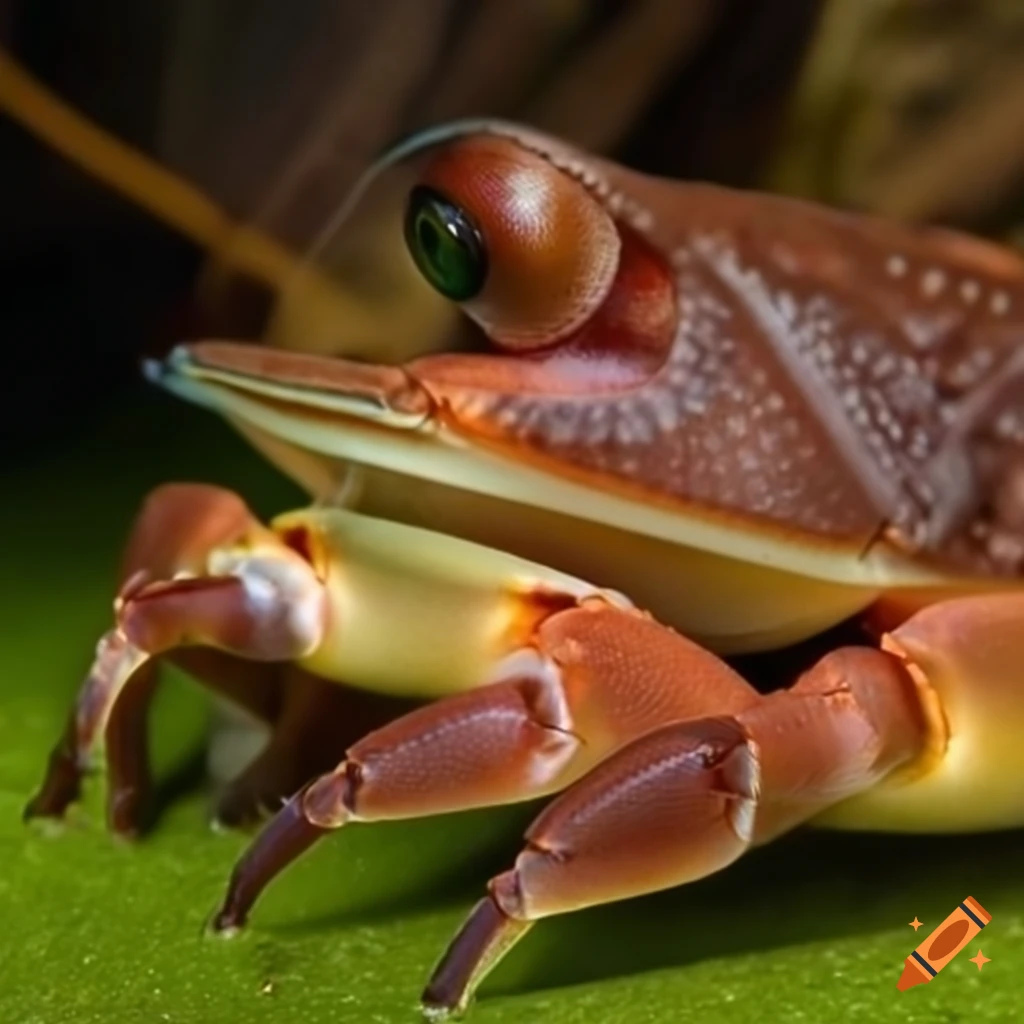 image of a frog and a crab
