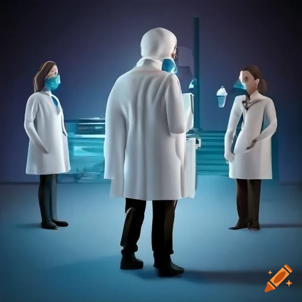 photo of a team of developers in white coats