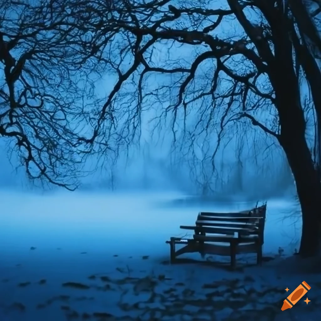 image of a cold morning with blue tint