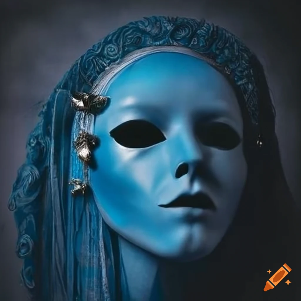 Blue gothic mask on Craiyon