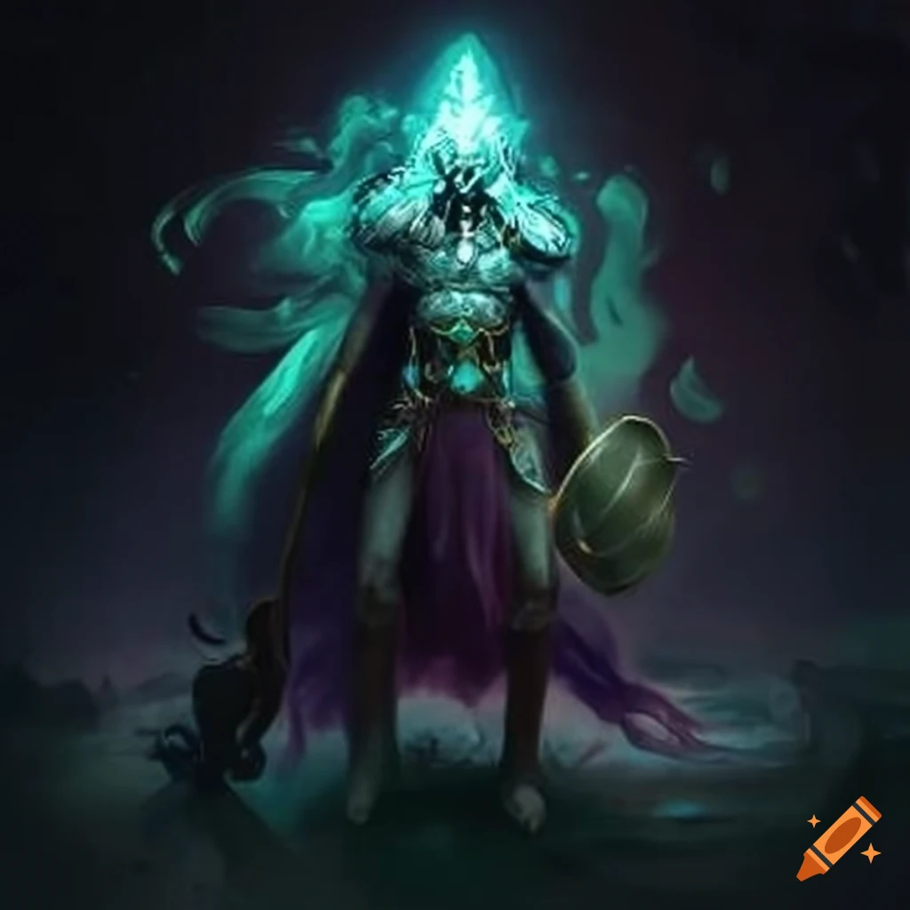 image of a powerful warrior with dark magic