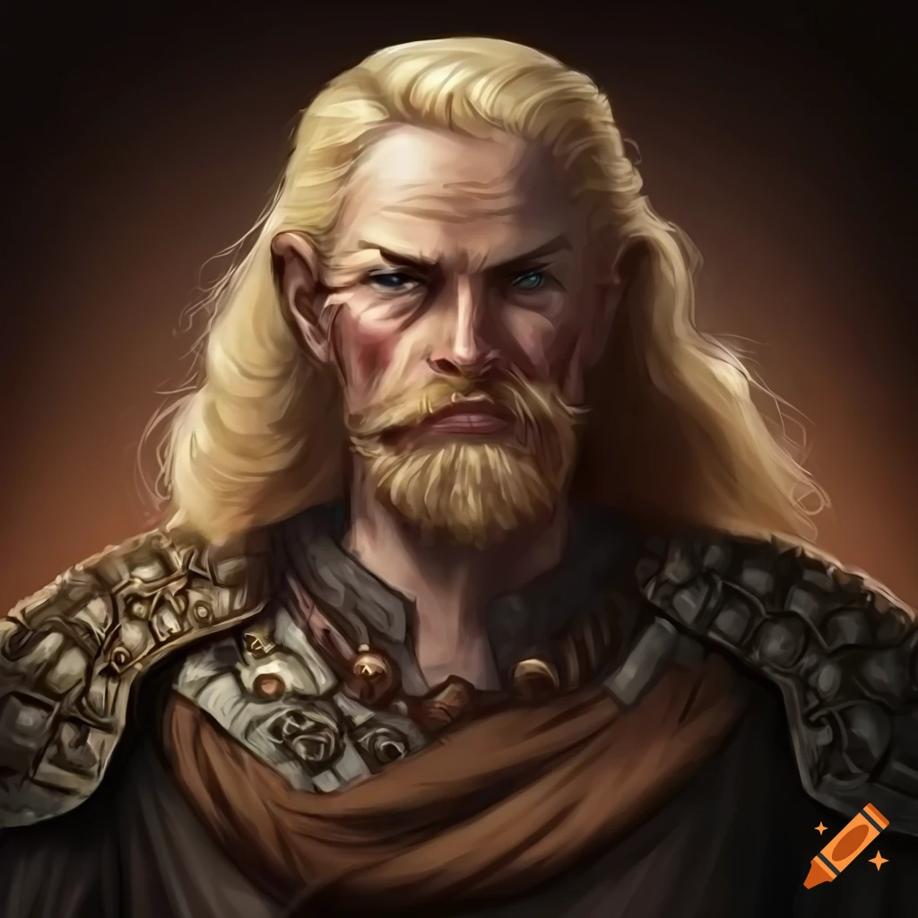 Portrait of a male warrior in pillars of eternity on Craiyon