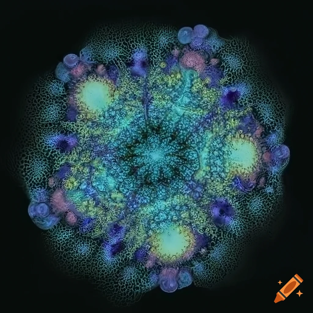 asymmetric fractal fungal growth artwork