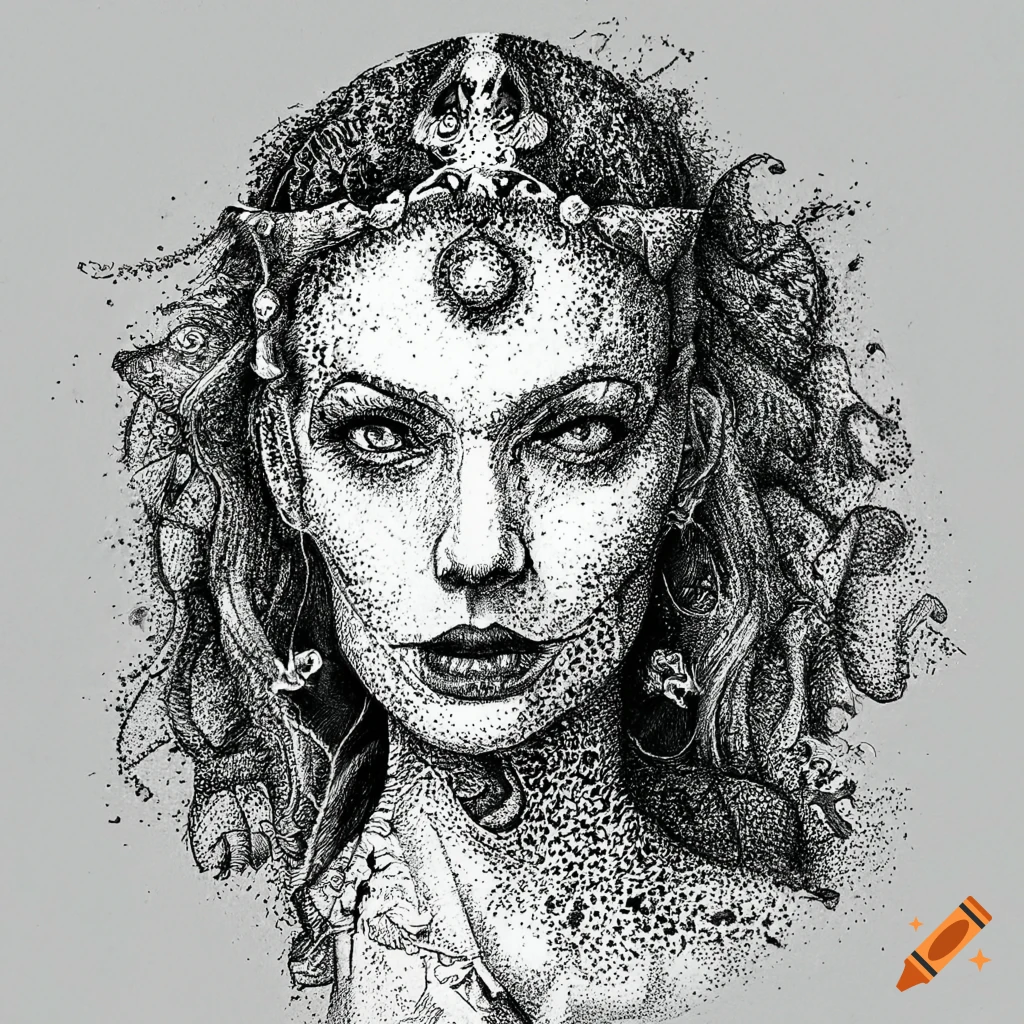 Pen and Ink Drawing Tutorials  Stipple portrait drawing of Maya