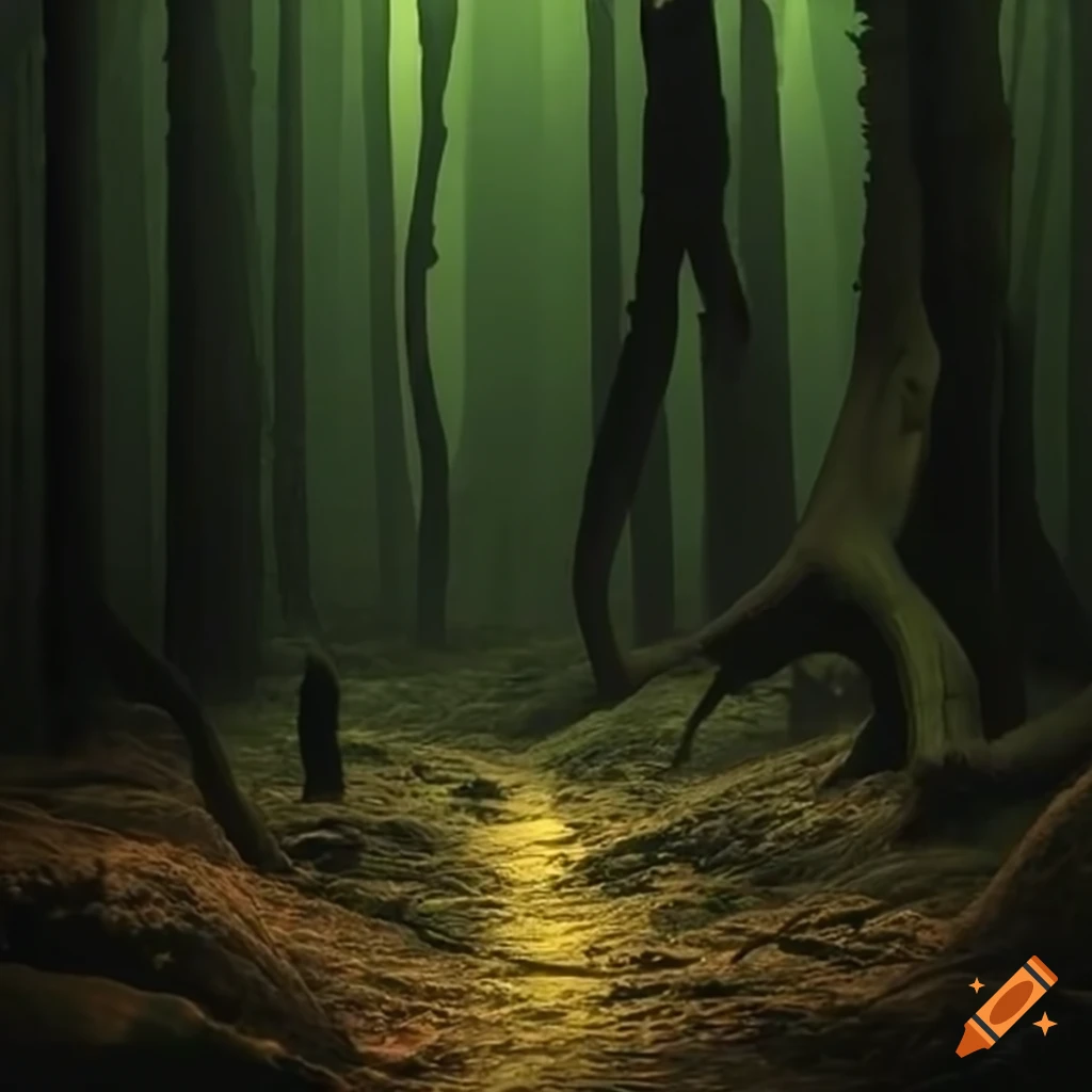 Three werewolves at night forest mtg fantasy art