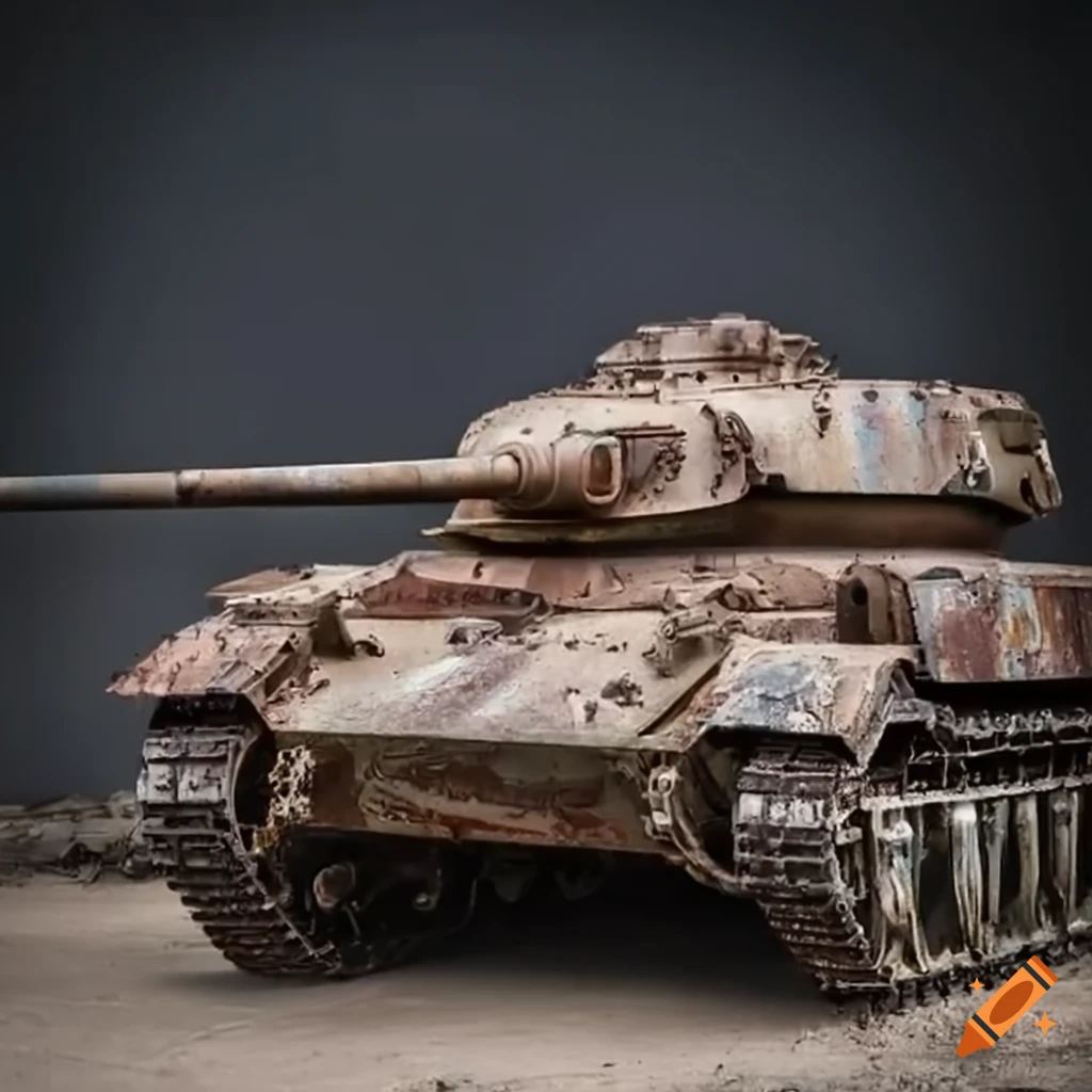 weathered battle tank