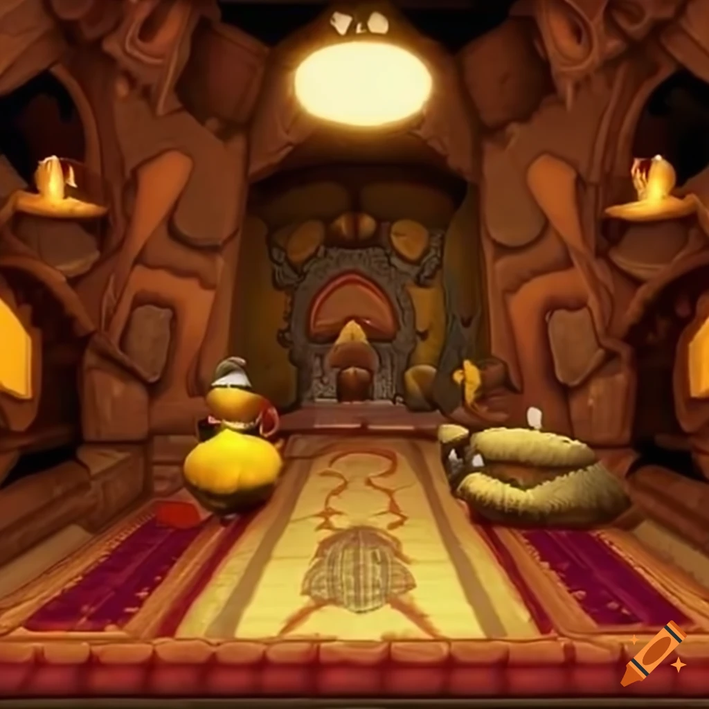 Cozy interior of bowser's castle