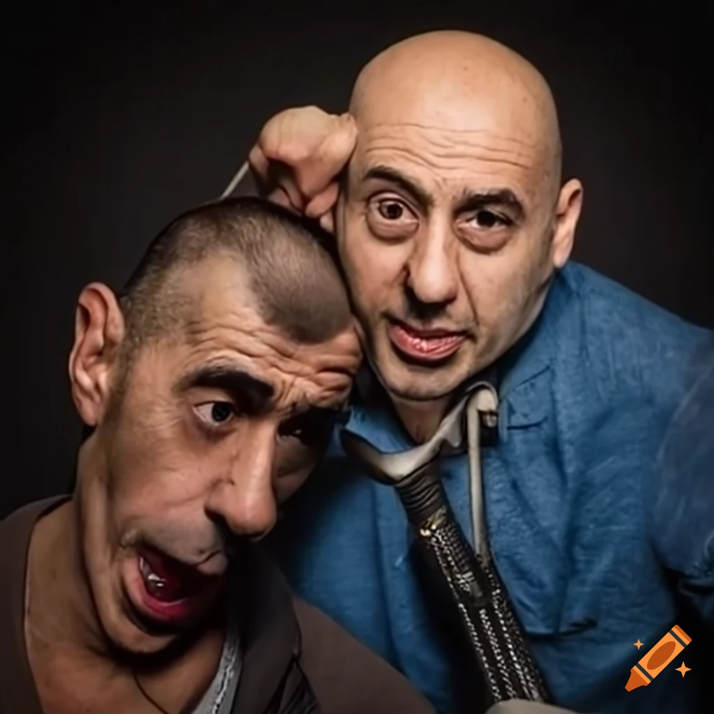 Aldo giovanni and giacomo in a hilarious comedy sketch on Craiyon