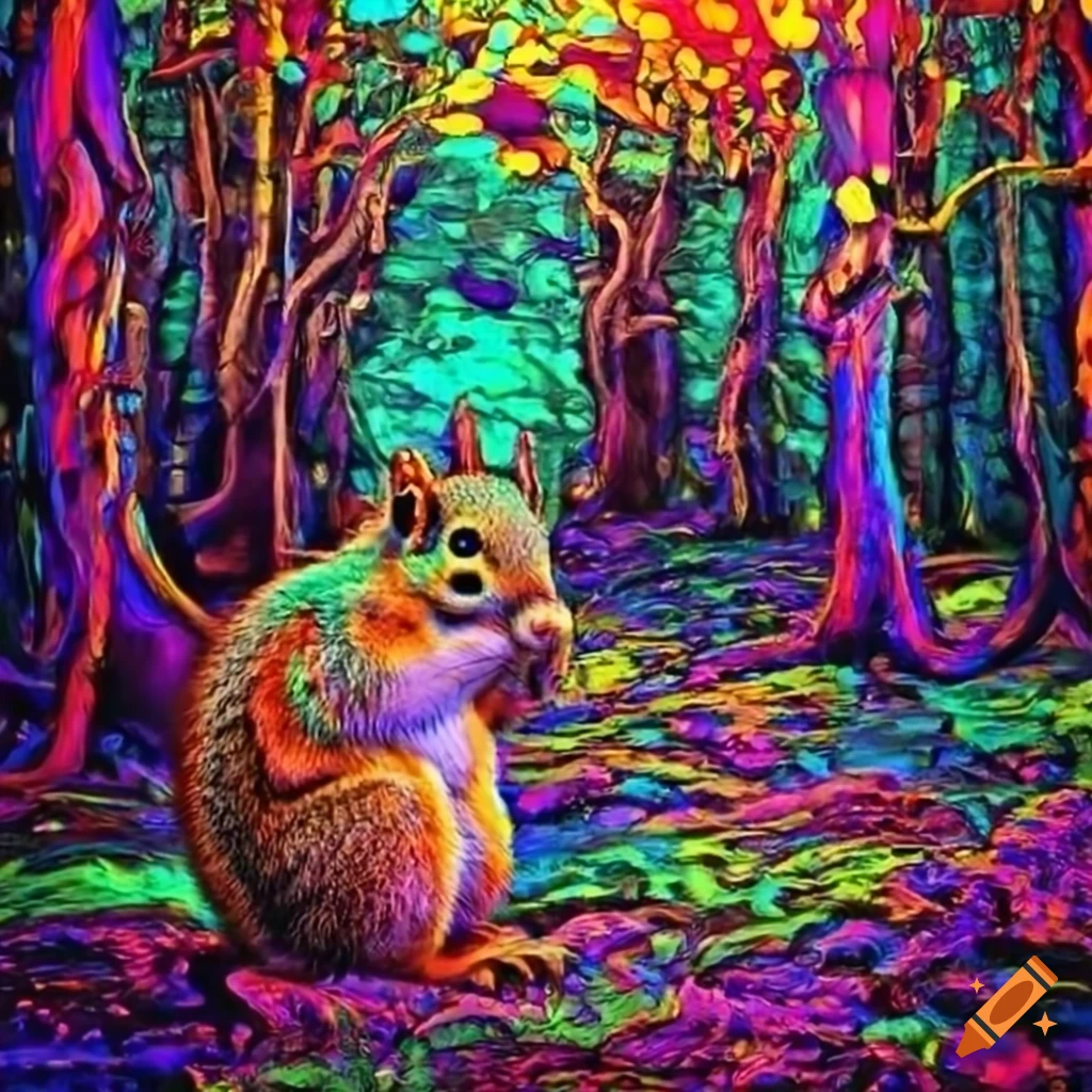 surreal squirrel forest