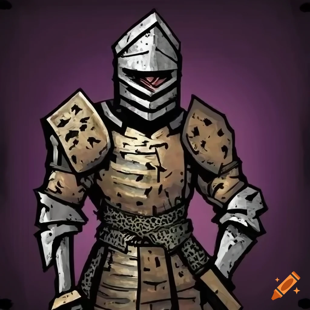 Darkest dungeonstyle medieval knight in plate armor on Craiyon