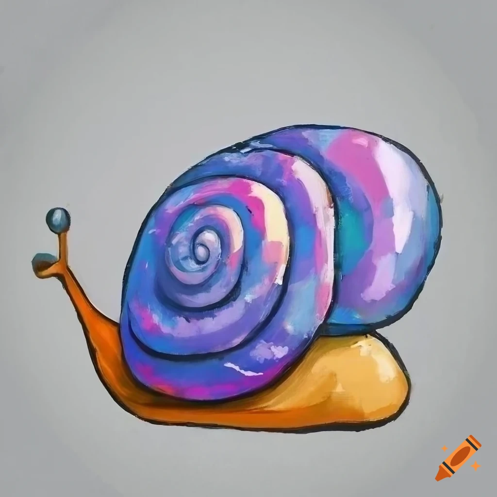 Modiglianistyle painting of a cartoon snail on Craiyon