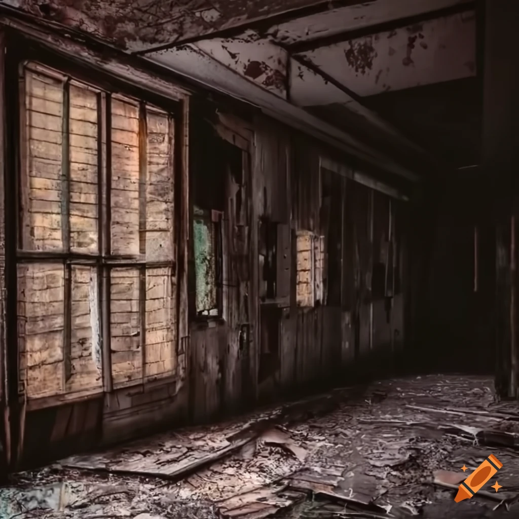 picture of an abandoned garage with barricaded windows