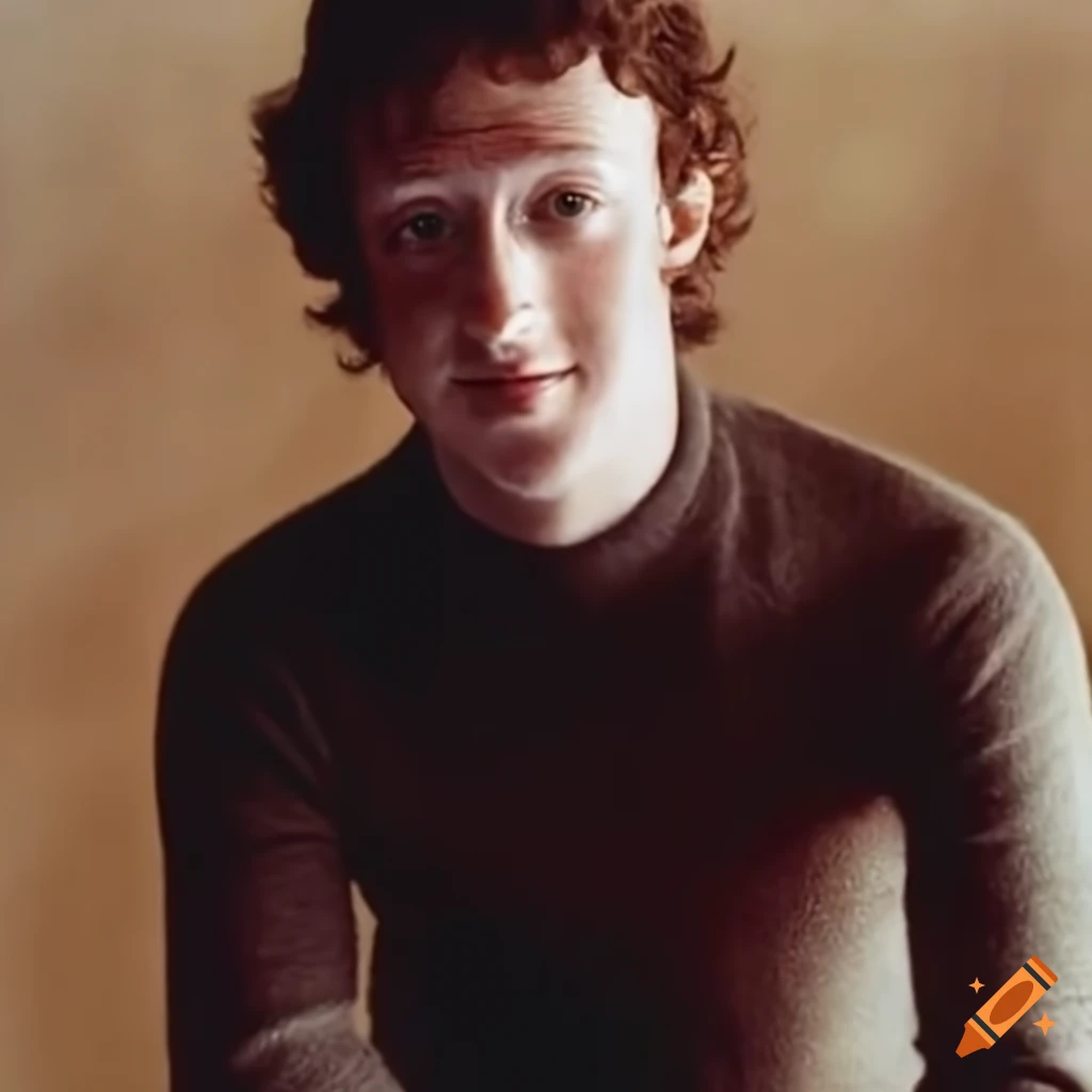 Mark zuckerberg in a vintage turtleneck sweater on Craiyon