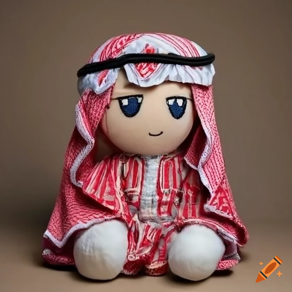 plushie of Arab fumo in traditional clothing