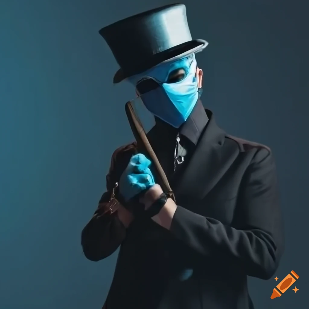 stylish person wearing a top hat in dramatic lighting