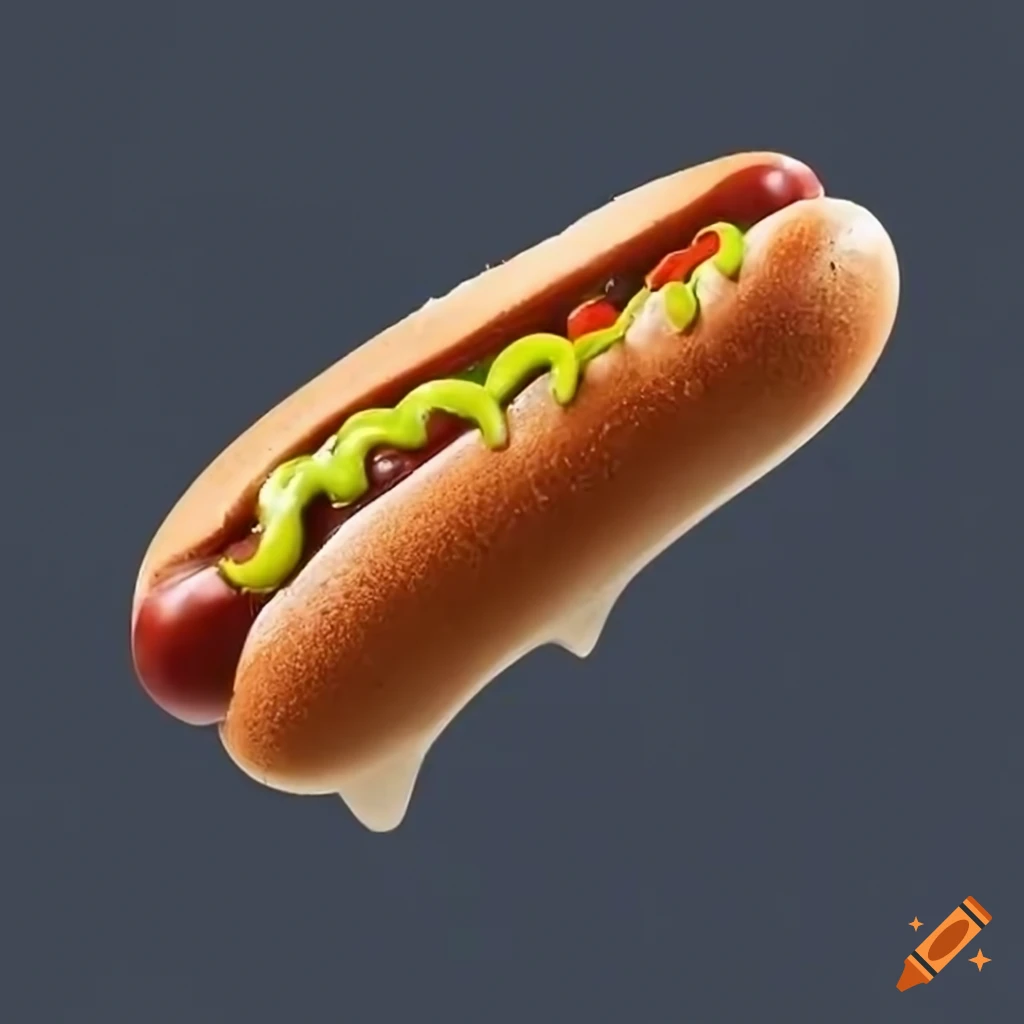 Glazed hot dog with dripping sauce