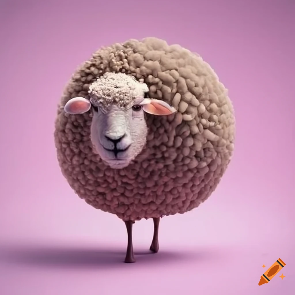 artwork of sheep arranged in a spherical formation