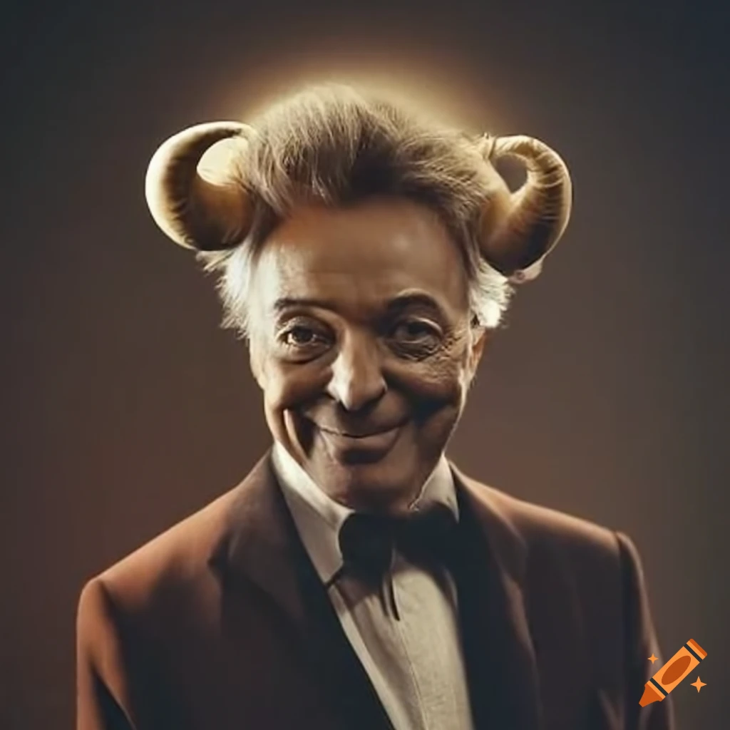 Karel gott wearing ram horns