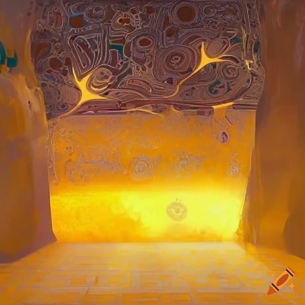 surrealistic room inspired by sunflowers