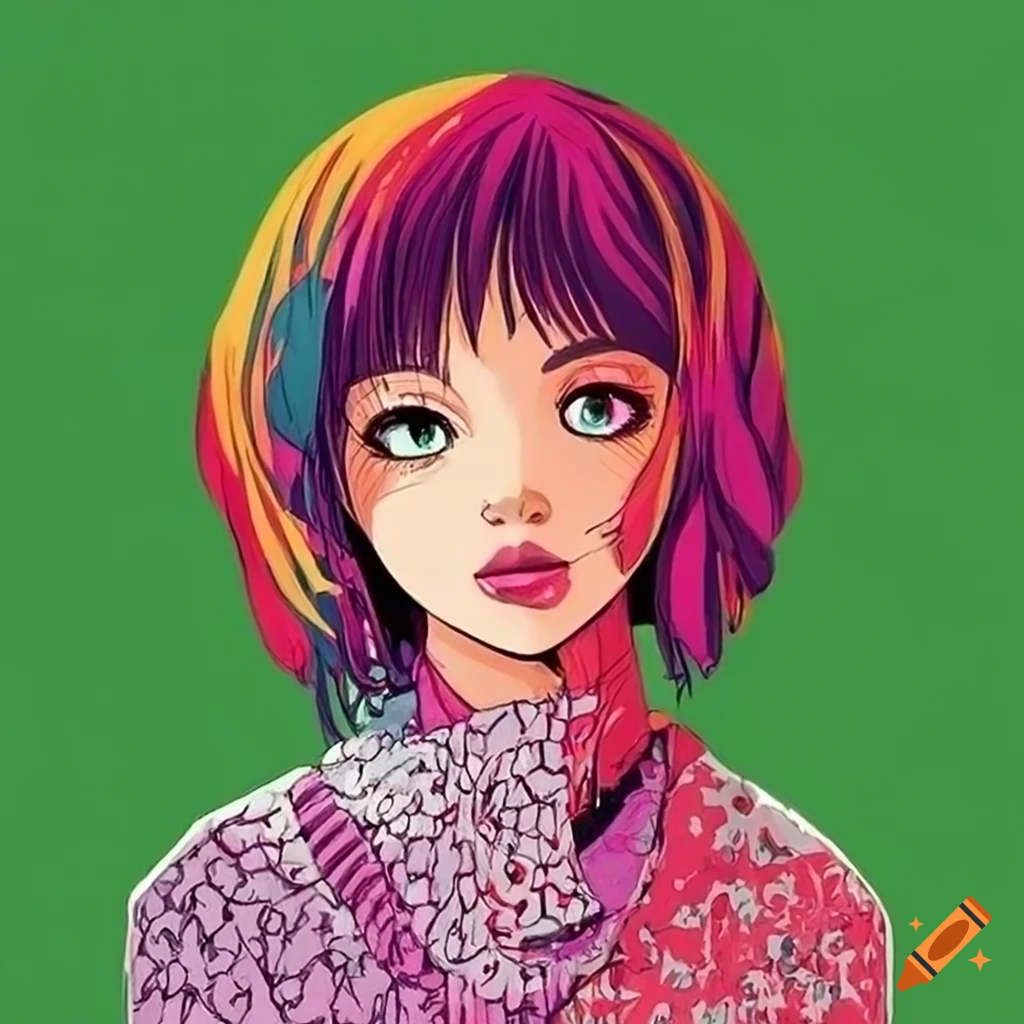 artwork of a melancholic young woman