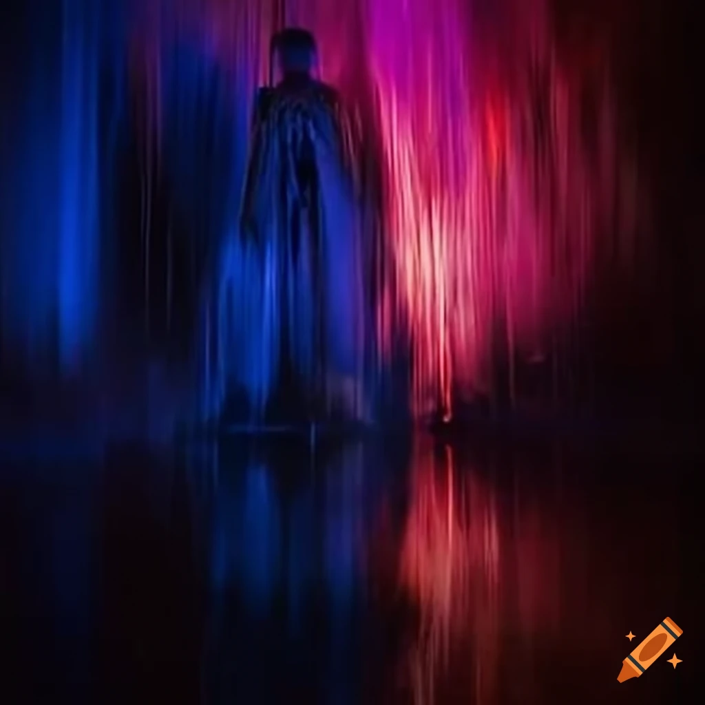 image of a person with ice-covered hands dancing in the rain