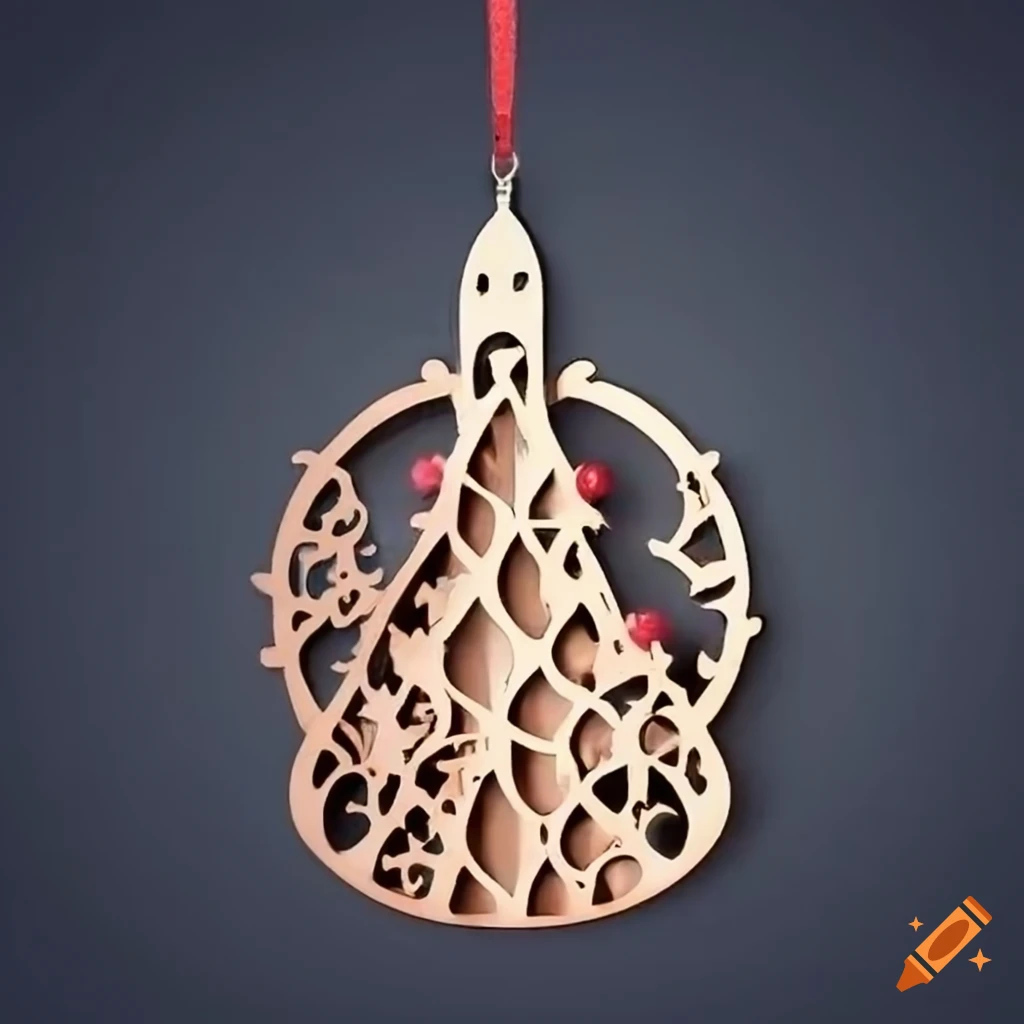 Laser cut christmas ornament on Craiyon