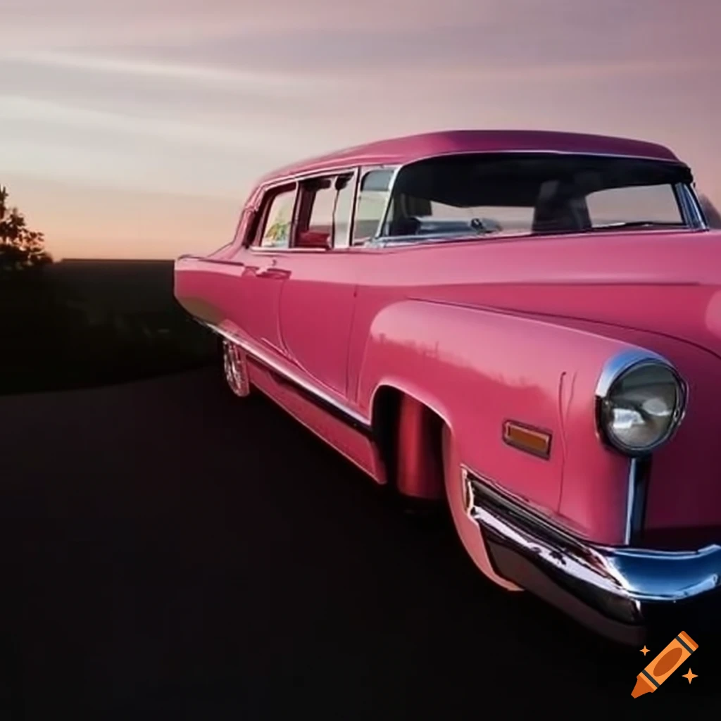 picture of a pink Cadillac cab