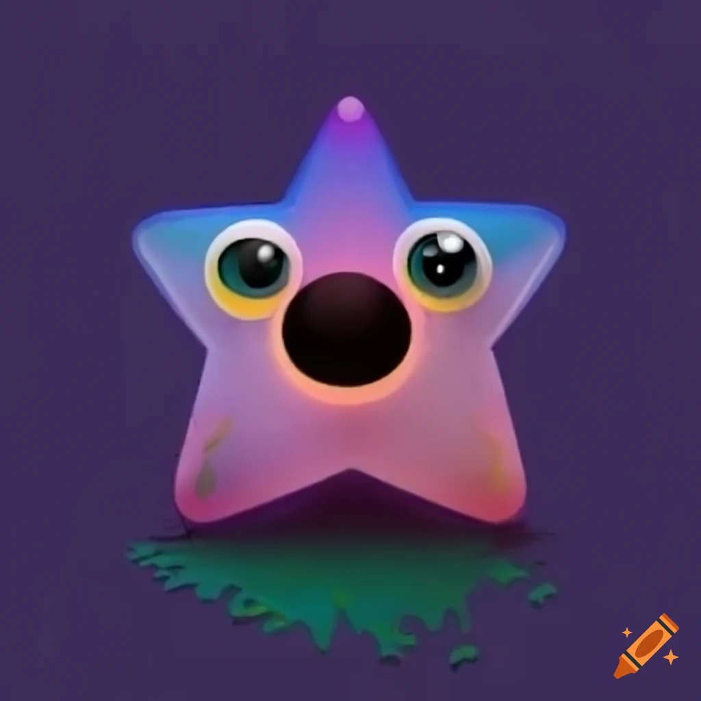 Starfy in an abandoned ocean in the style of bendy and the ink machine ...