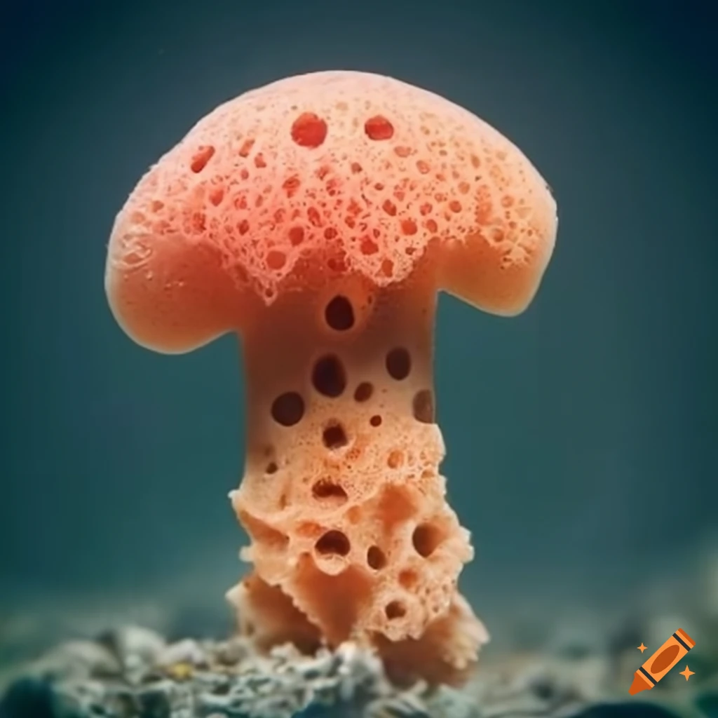 sponge in water with mushroom shape