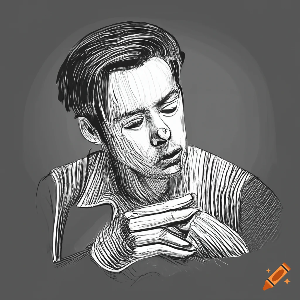 black and white line art of a therapy session