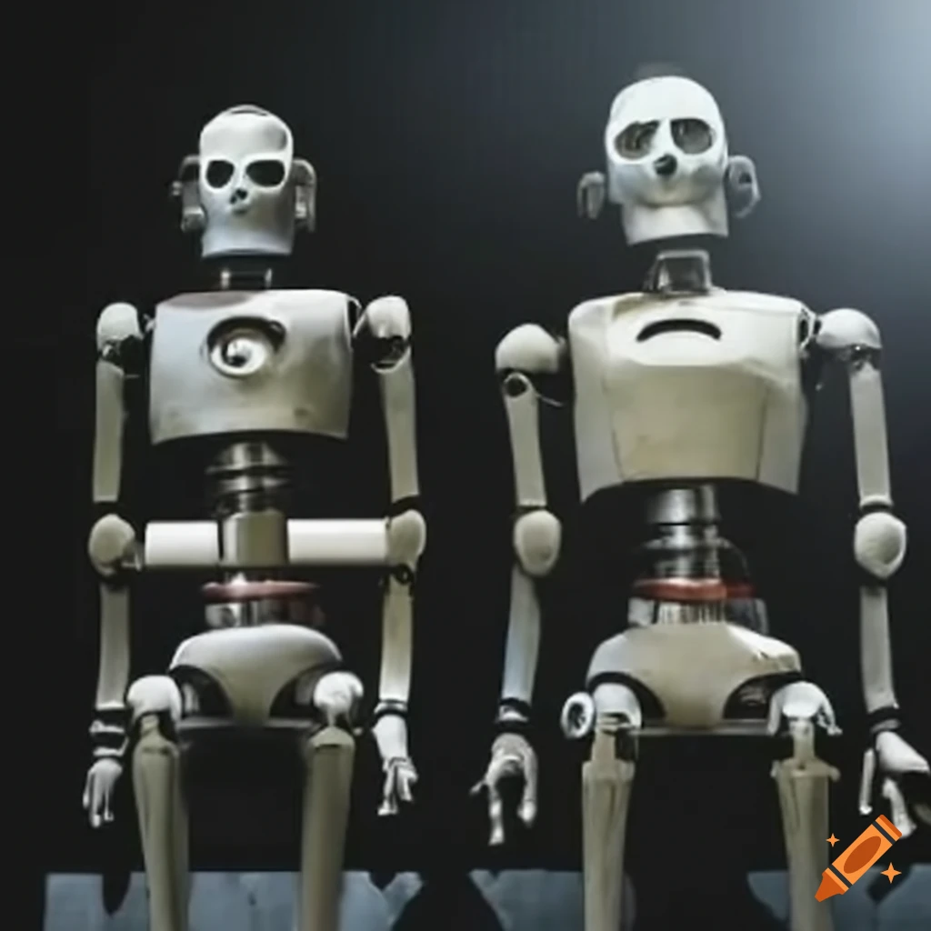 Cover of the science fiction book 'the robots of death' on Craiyon