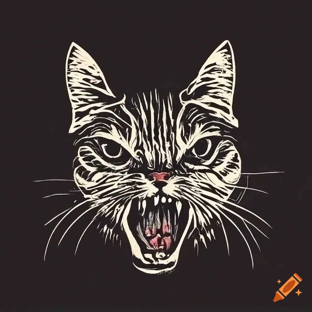 Free Vectors  Angry face cat