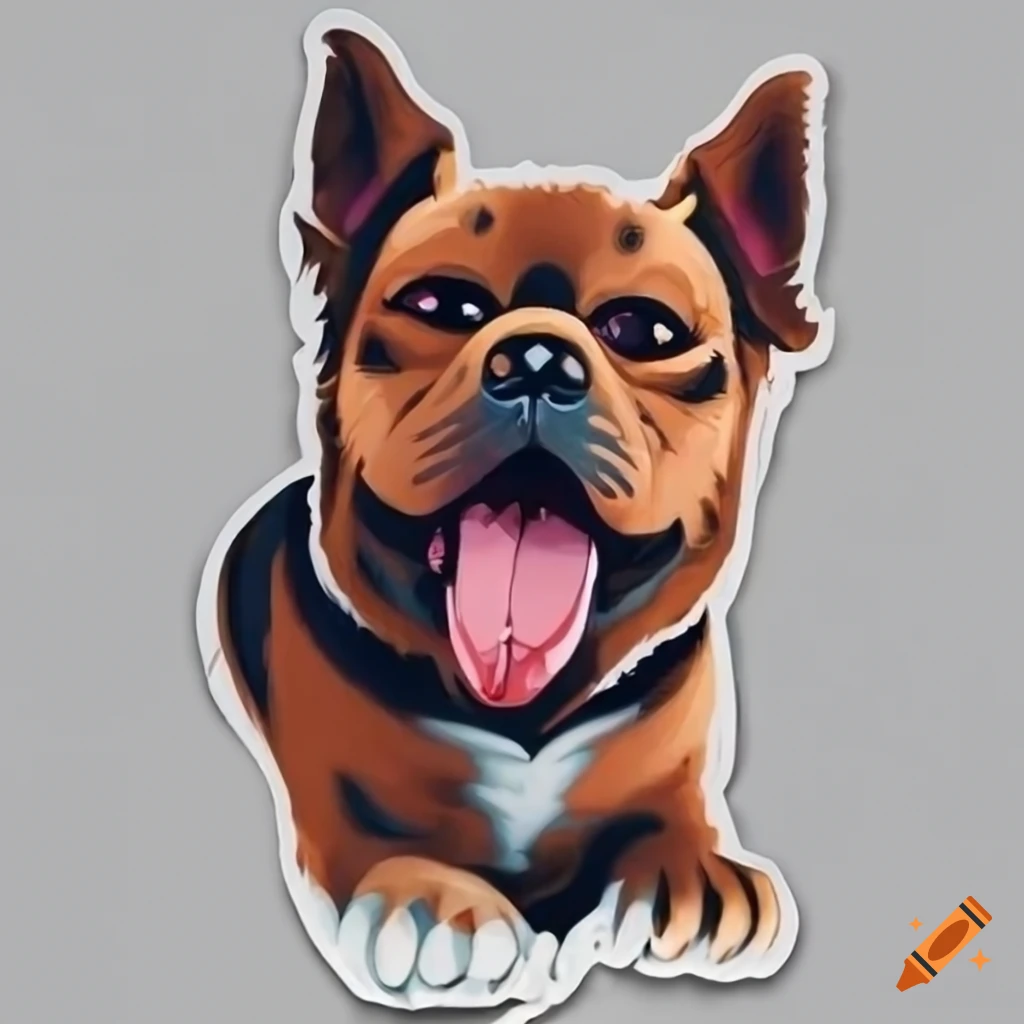 Cute sticker design dog on Craiyon