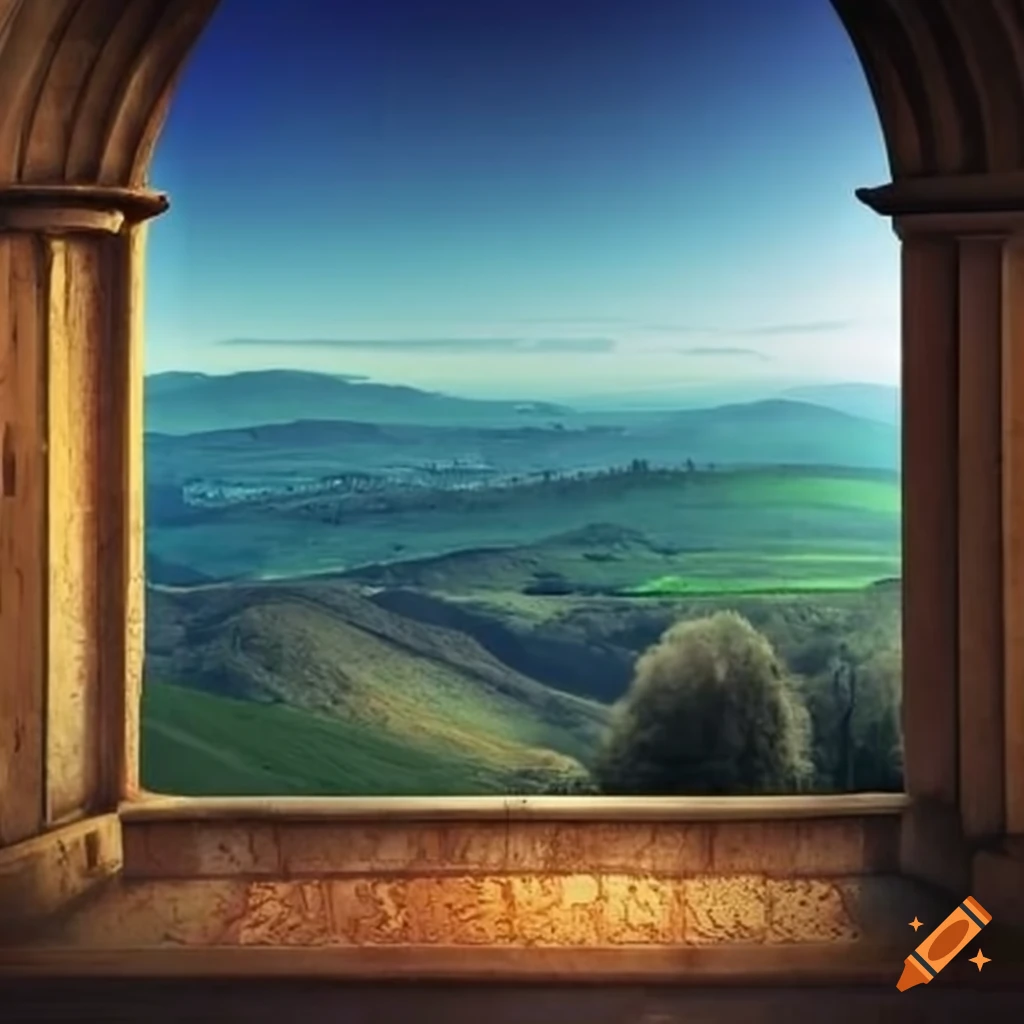 castle balcony overlooking Tuscany