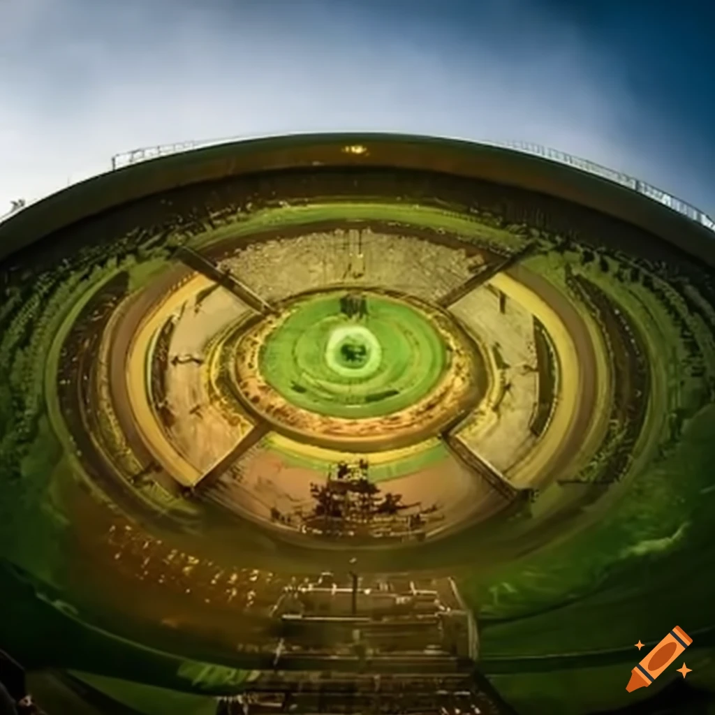 mock up arena with nature setting