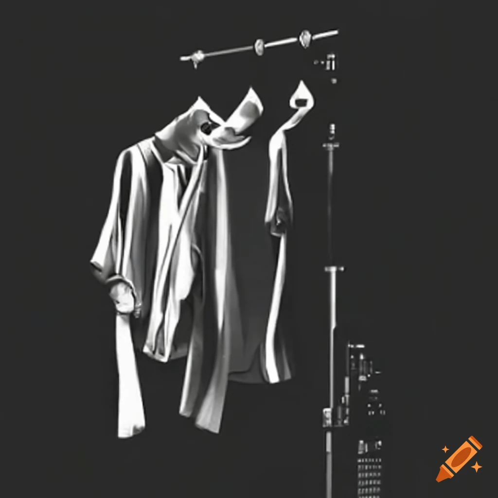 clothes hanging in a recording studio with microphones