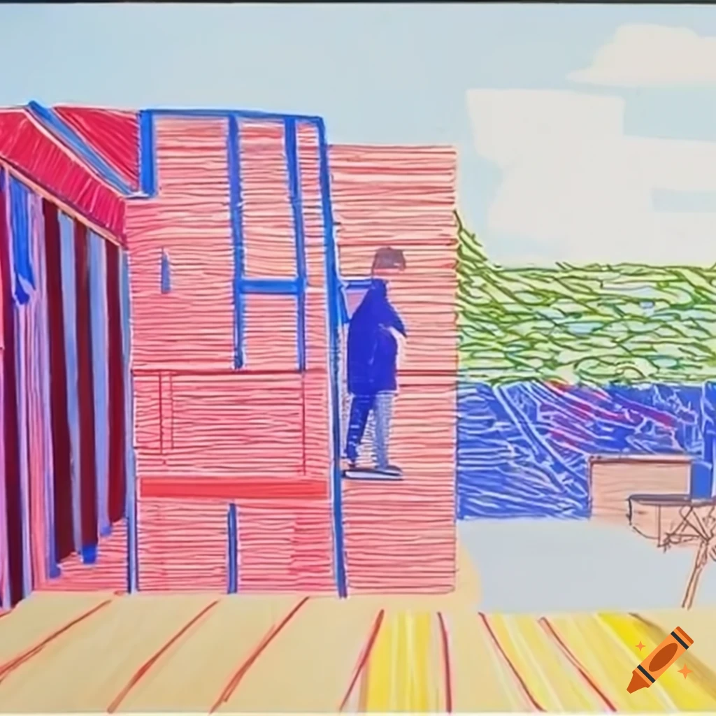 David Hockney-inspired industrial park artwork