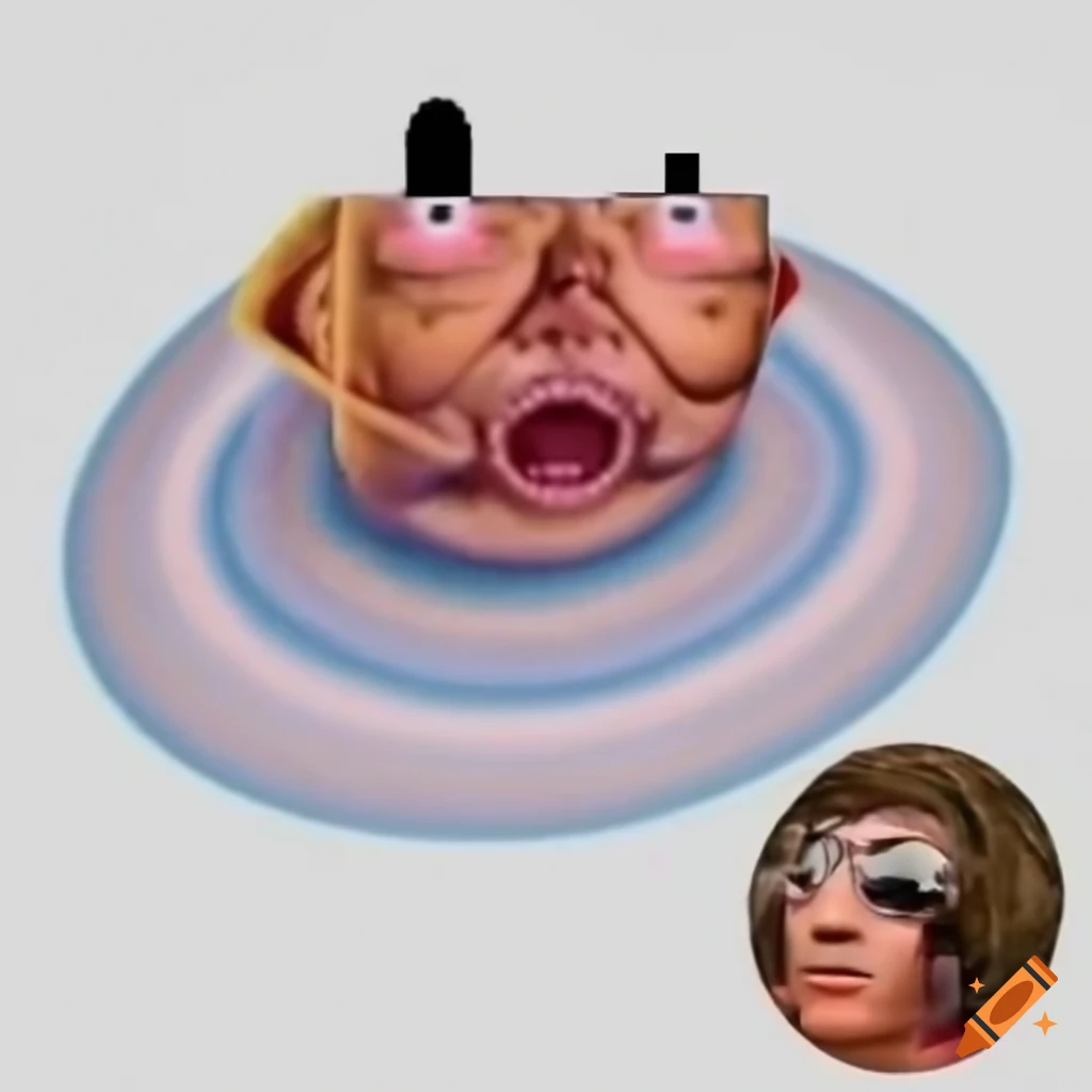 surreal meme template with a strange 3D effect