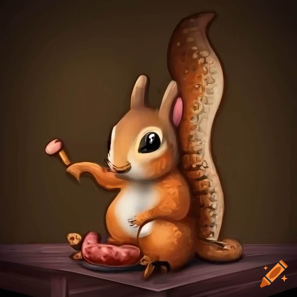 digital art of a squirrel enjoying a sauna