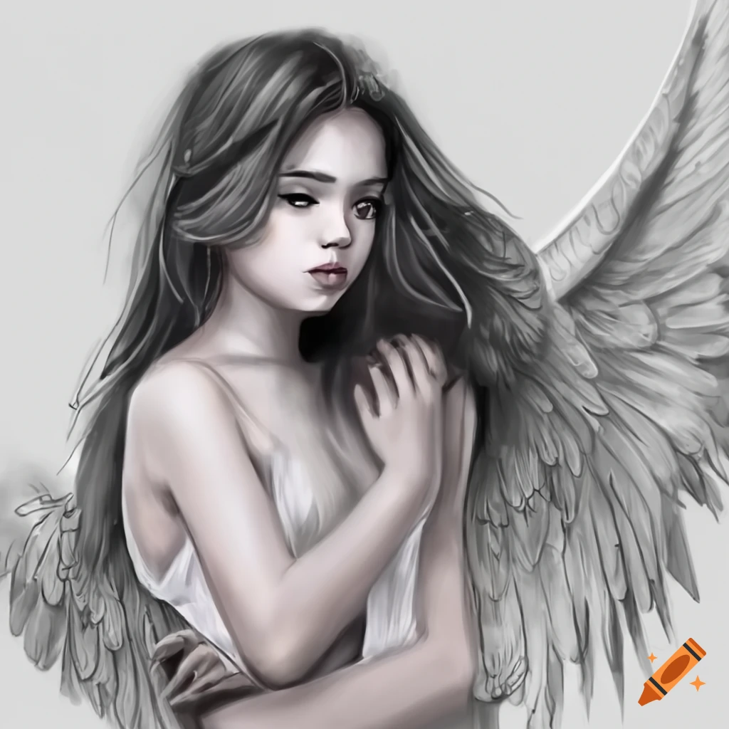 vacant-raven311: A character Angel with intricate, dramatic wings wings.  Bendy style. artgerm style. high quality. extremely high detail. Highly  detailed illustration. Illustration in ink and pen. Highly detailed and  realistic concept art.