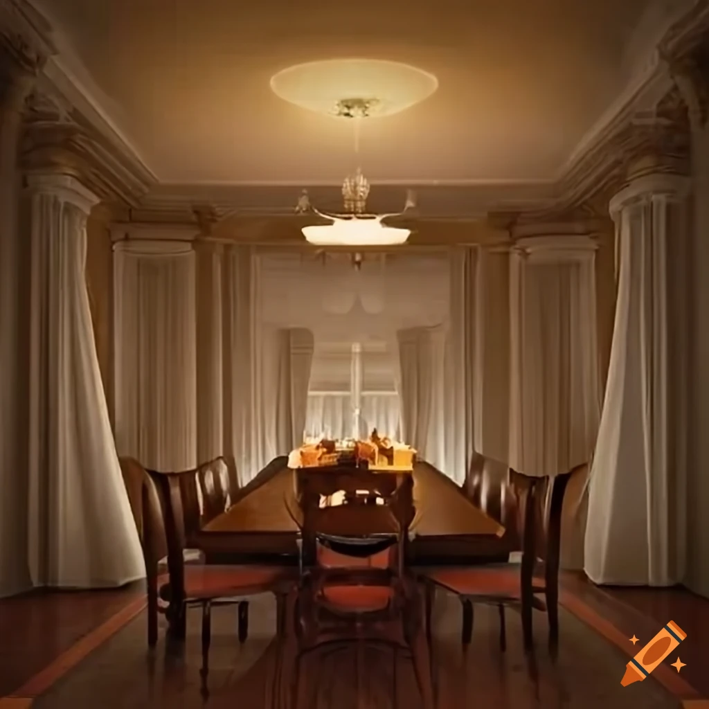 Thanksgiving dining room with empty table