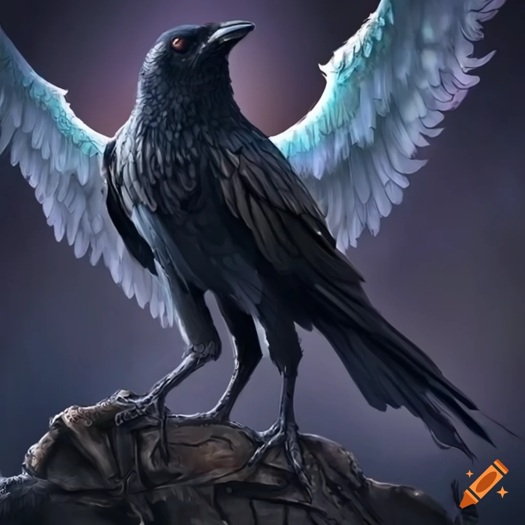 image of a crow with angel wings